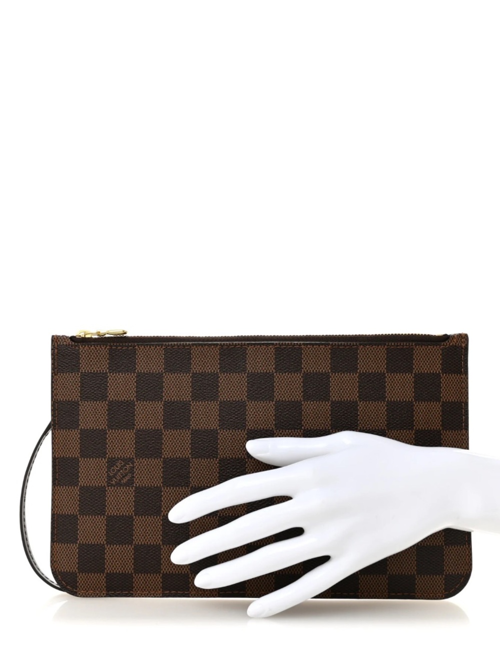 Authentic Louis Vuitton Zip Pochette Pouch Wristlet NEW Damier Ebene - Picture 11 of 11